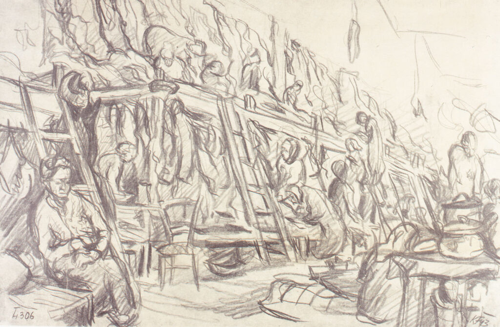                                         Karel Fleischmann:"Dormitory L 306", 1943 (Altonaer Museum, Inv. Nr.: 2021-0202,64).