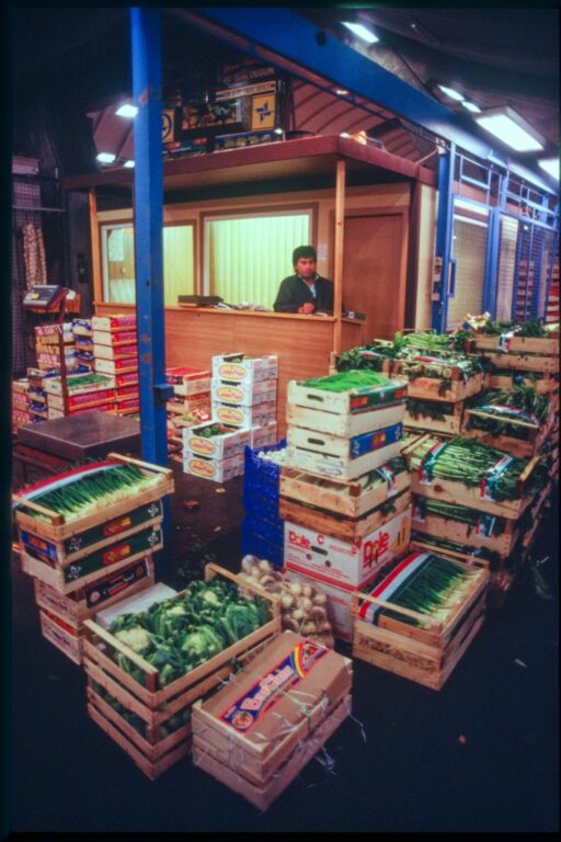 Der Großhandel Olgun auf dem Großmarkt in Hamburg-Klostertor (heute Hamburg-Hammerbrook)